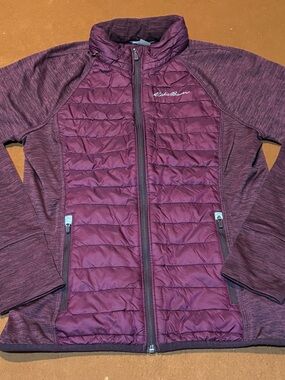 Women’s Small Eddie Bauer Quilted Hybrid Jacket - Plum Heather